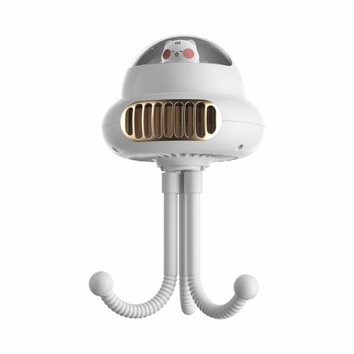 USB baby rechargeable stroller fan with adjustable arms and cute design for keeping babies cool.