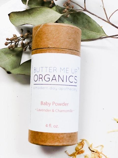 organic baby powder front view