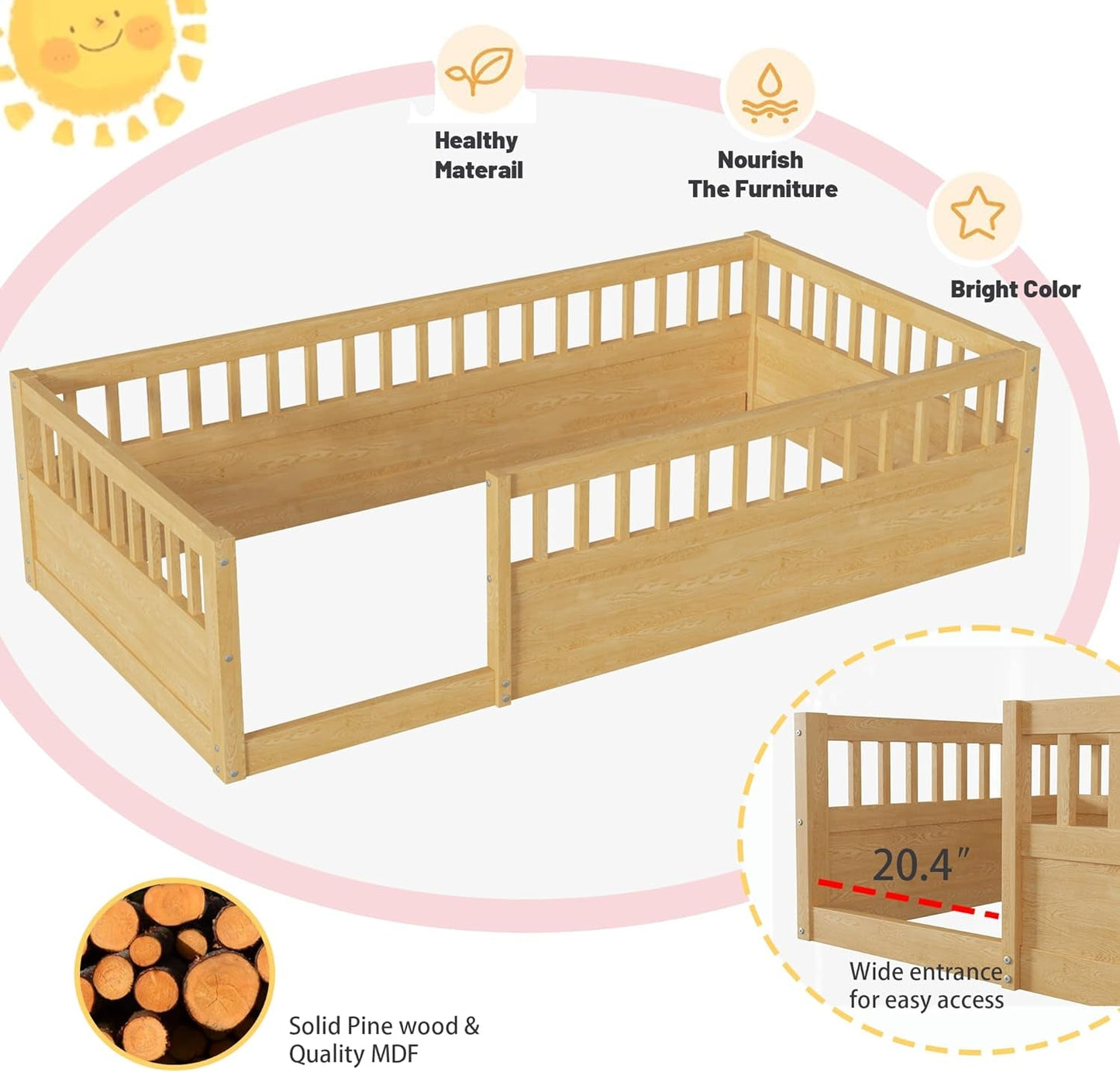 twin montessori floor bed specifications