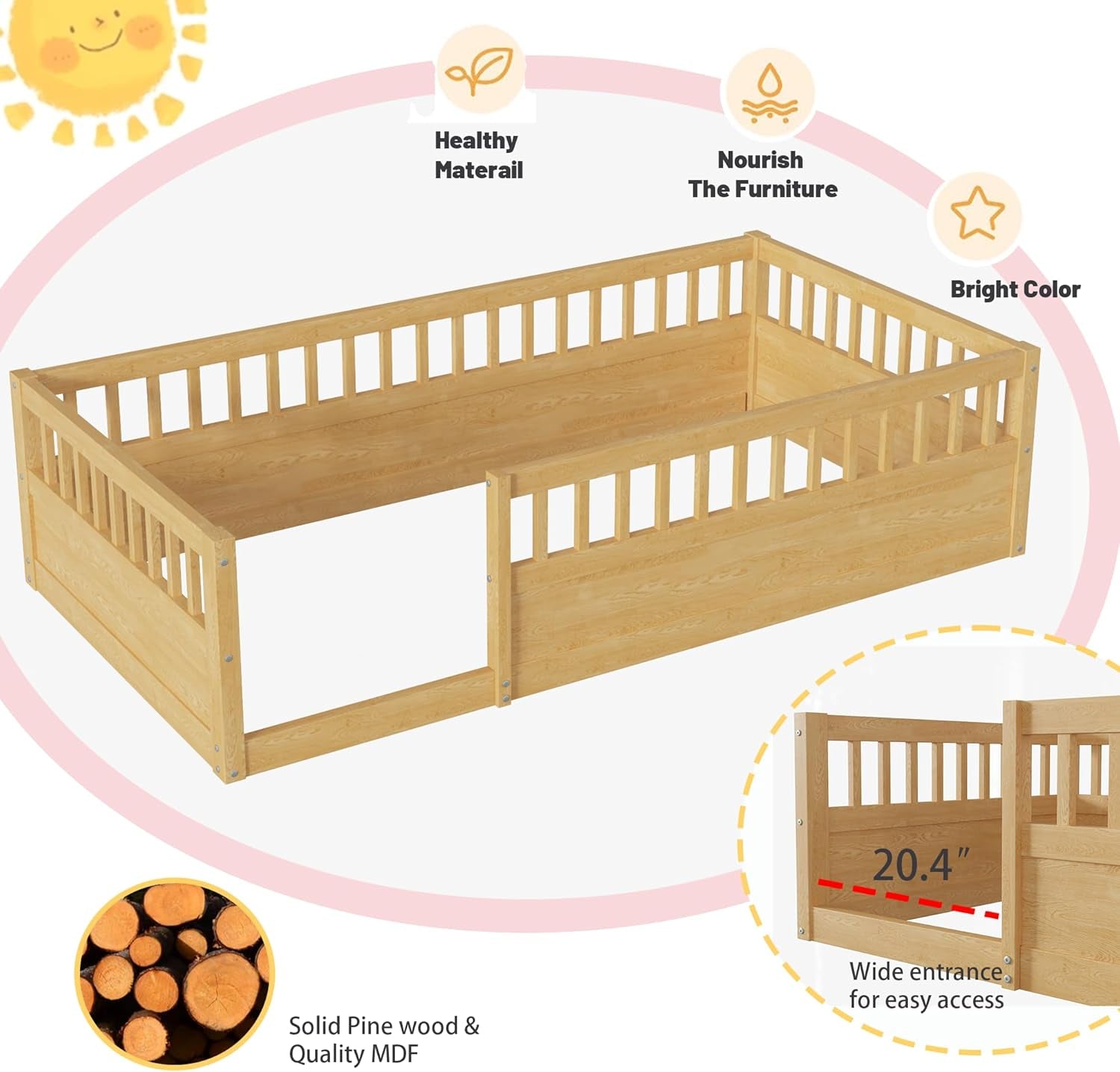 twin montessori floor bed specifications