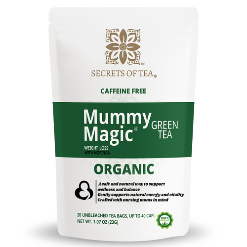 Organic Slimming Herbal Tea - Caffeine-Free with Moringa, 40 Servings