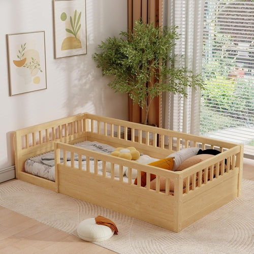 twin montessori floor bed room view