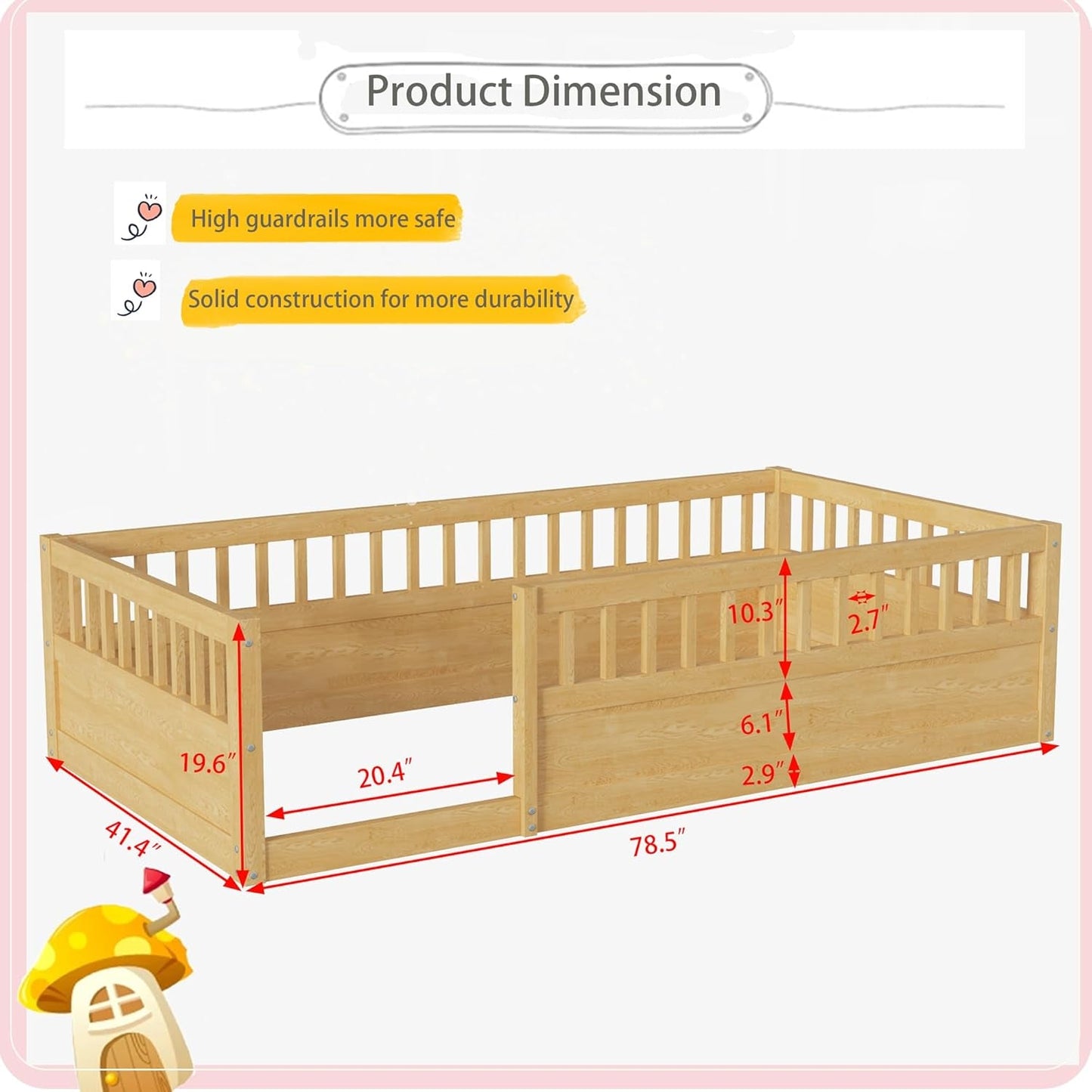 twin montessori floor bed dimensions