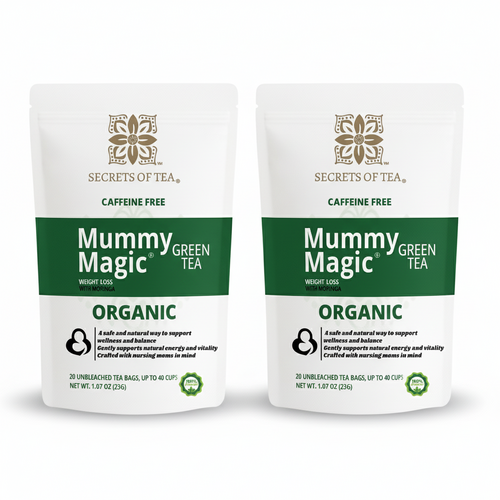 Organic Slimming Herbal Tea - Caffeine-Free with Moringa, 40 Servings