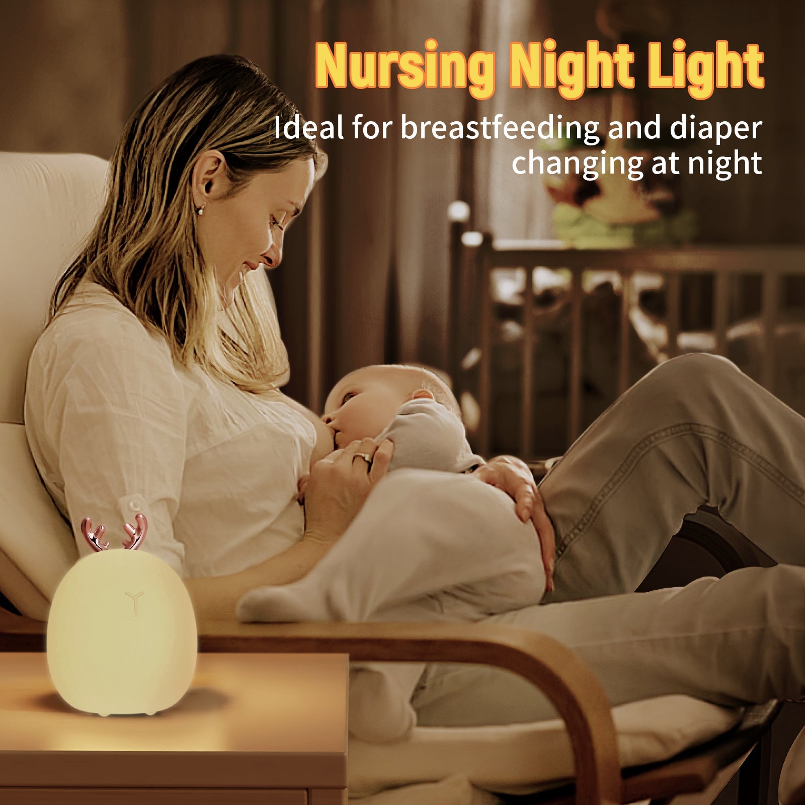 baby feeding silicon light mom nursing baby at night