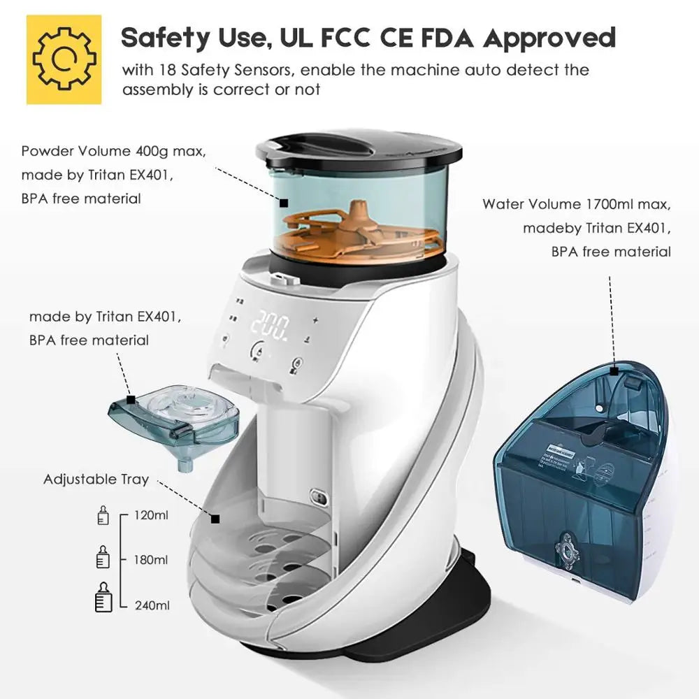 Wi-Fi Smart Formula Mixer Machine Milk Powder Maker for Baby Bottle Feeding App Control